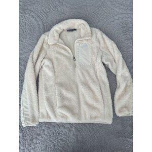 New Balance Women’s Sherpa Fleece Full Zip Jacket Cream Ivory Size Small – Cozy